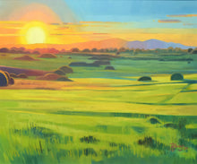 Load image into Gallery viewer, Golden Sun over Kempsey Common, by Antony Bridge
