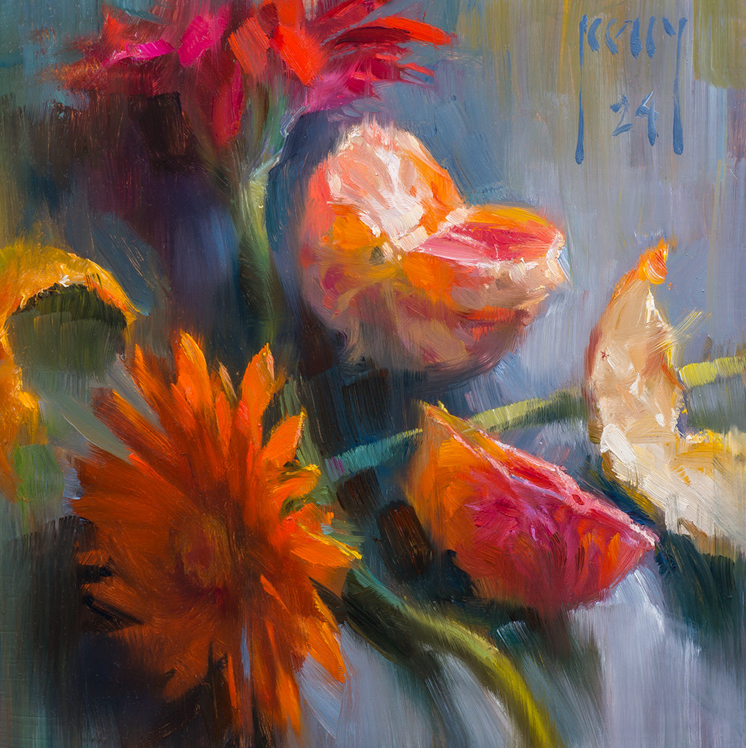 Blood Orange and Gerbera, by Alex Kelly